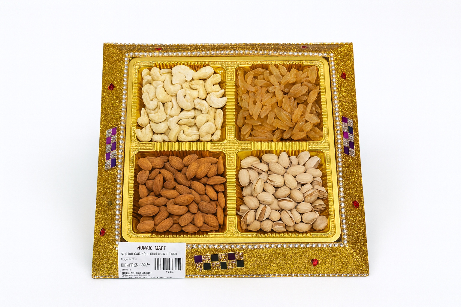 SQUARE GOLDEN 4 RCTION DRY THALI